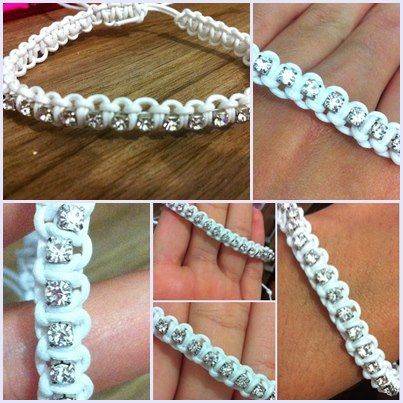 Pulseira Branca Brilhante