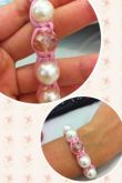 Pulseira Rosa com Pérolas