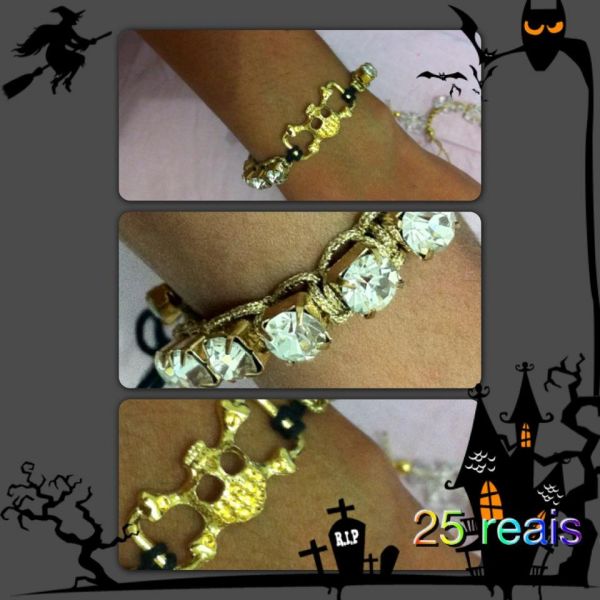 Pulseira Com Caveira (hallowen)